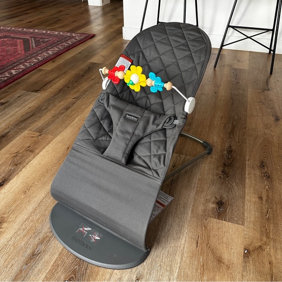 BabyBjorn Gray Bouncer with Colorful Toy Bar - Picture 1 of 7